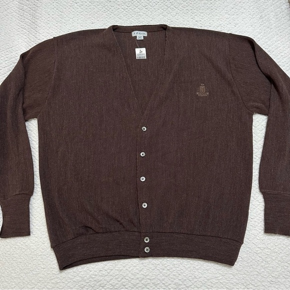 Izod Other - NWT Izod Brown Cardigan 100% Acrylic Men’s Size 2XLT